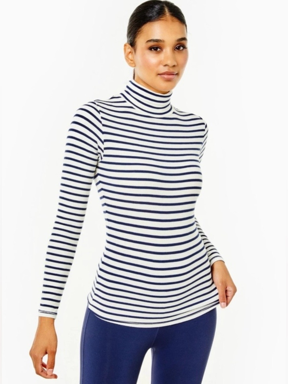 Addison Bay Rib Light Everyday Ribbed Turtleneck Long Sleeve
